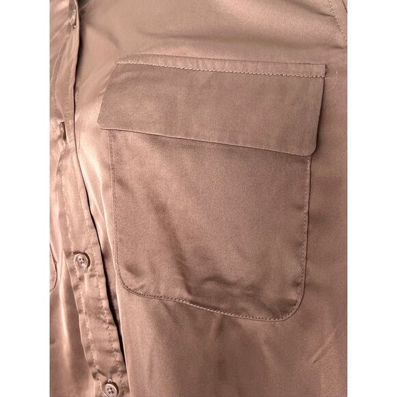 EQUIPMENT Button-up Blouse in Brown Mocha (Womens: Small) - Picture 7 of 12